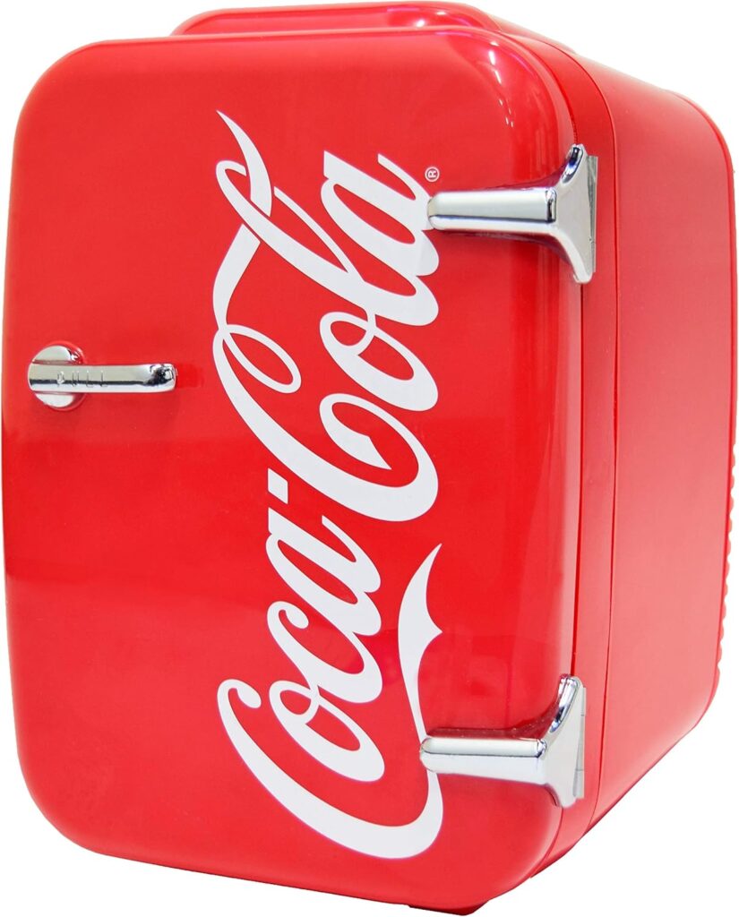 Cooluli Retro Coca-Cola Mini Fridge for Bedroom - Car, Office Desk  College Dorm Room - 4L/6 Can 12V Portable Cooler  Warmer for Food, Drinks  Skincare - AC/DC and Exclusive USB Option (Coke, Red)