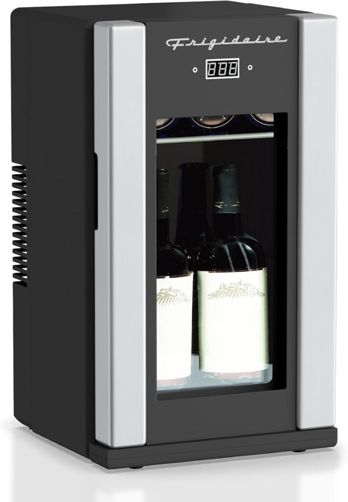 FRIGIDAIRE EFMI5567AMZ 18 Can OR 4 Wine Bottle Retro Beverage Fridge, Adjustable Temperature Control, Stainless