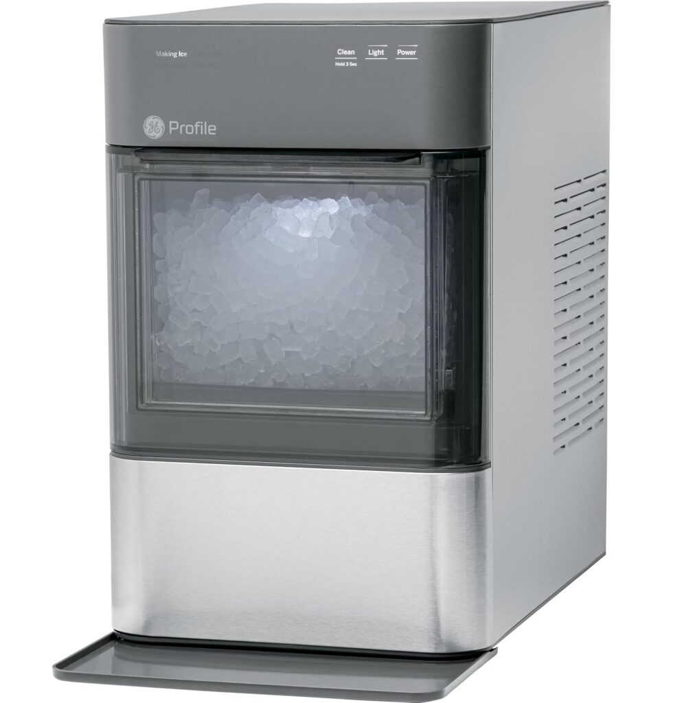 GE Profile Opal 2.0, Chewable Crunchable Countertop Nugget Ice Maker, Scoop included, 38 lbs in 24 hours, Pellet Ice Machine with WiFi  Smart Connected, Stainless Steel