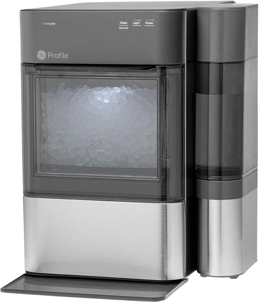 GE Profile Opal 2.0 with 0.75 Gallon Tank, Chewable Crunchable Countertop Nugget Ice Maker, Scoop included, 38 lbs in 24 hours, Pellet Ice Machine with WiFi  Smart Connected, Stainless Steel