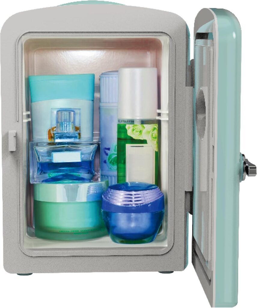 Mini Compact Beverage Refrigerator, Mint Green, Great for the office, keep small meals cool